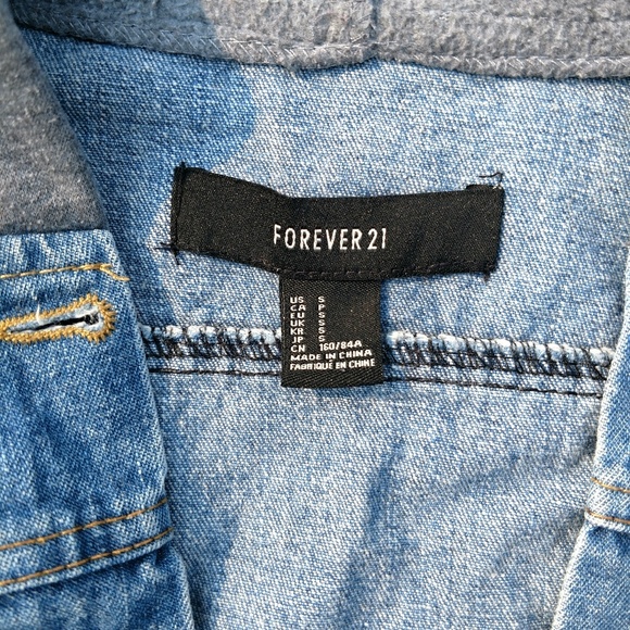 Forever 21 Gray Hoodie Jean Jacket - Picture 4 of 4